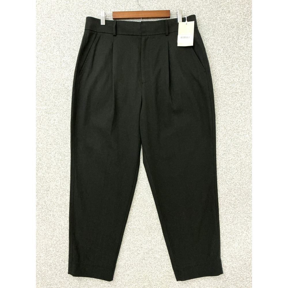 Everlane The Tencel Way-High Taper Pant sz 14 Black Minimalist Sustainable NWT